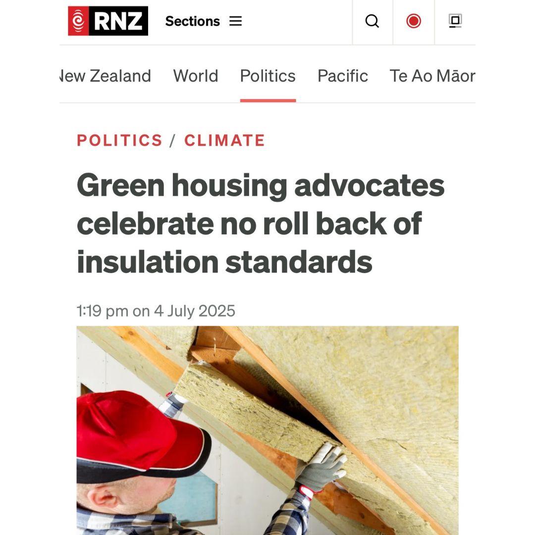 MBIE announce there will be no roll back of insulation standards