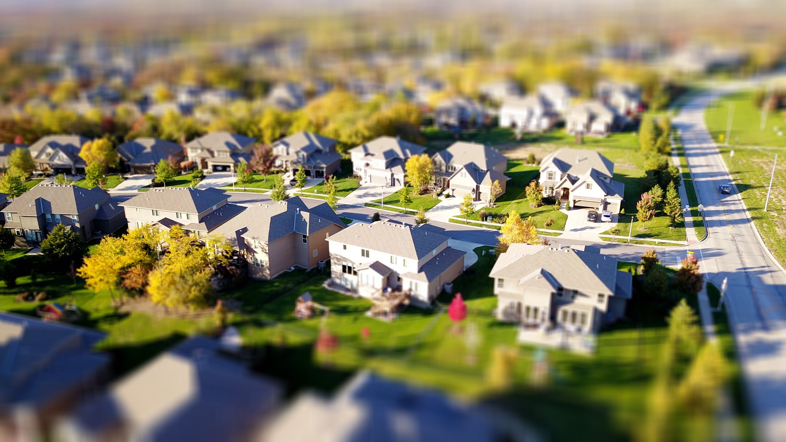 Aerial View of Miniature Suburban Houses