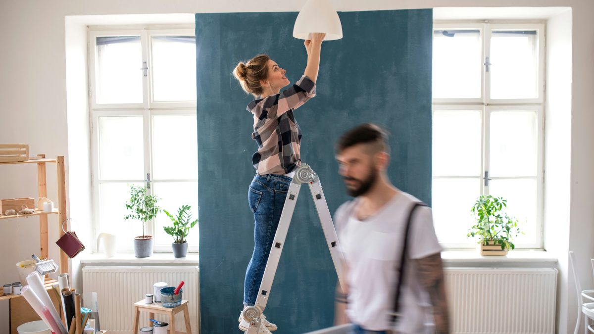 Couple renovating their new home
